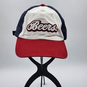 Vtg Wembley Beers Baseball‎ Cap Strapback Hat Red White Blue 90s Y2K Retro